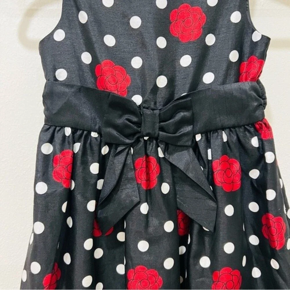 Crazy 8 Floral Black & White Polka Dot Sleeveless Dress in Girl's Size 8